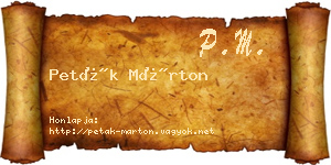 Peták Márton névjegykártya